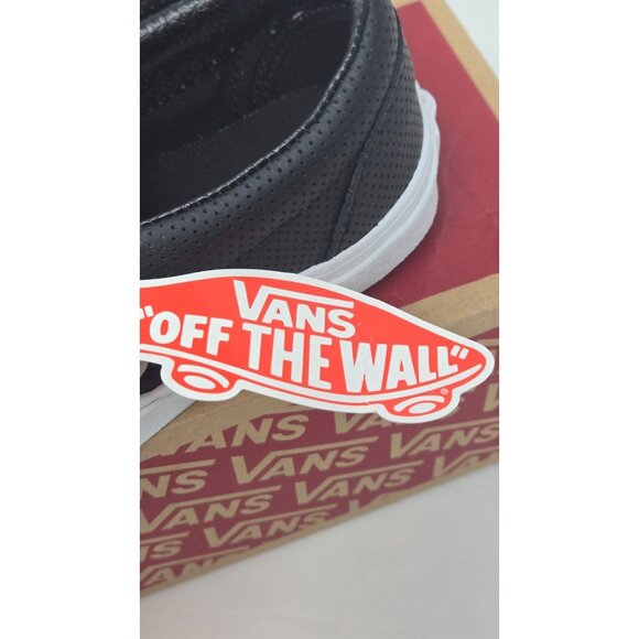 Vans Off The Wall Perf Leather Black Slip on Shoe Unisex Women's size 5 - Picture 4 of 8